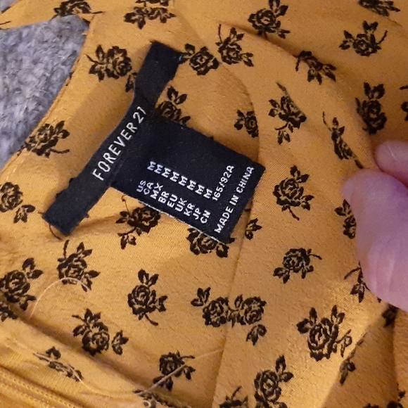 Forever21 Medium Yellow Black Short Dress - Picture 2 of 3